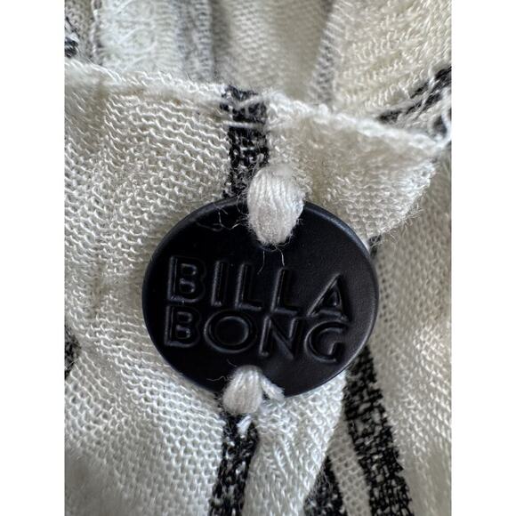 NWT Billabong Romper Tie-Front Med. Cream Black Striped Twist And Jump JNO9NBTW - Picture 10 of 15